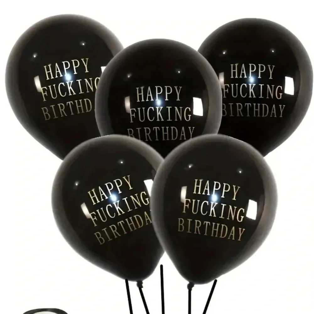 Funny Happy Birthday Balloons, 10 Piece